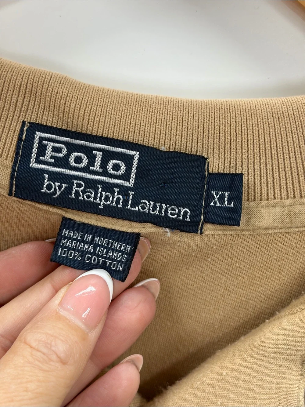 Ralph Lauren Beige Short Sleeve Polo with Embroidered Pony
